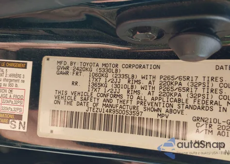 2005 Toyota 4Runner Sr5 Sport V6 from USA, damaged, VIN JTEZU14R950053597